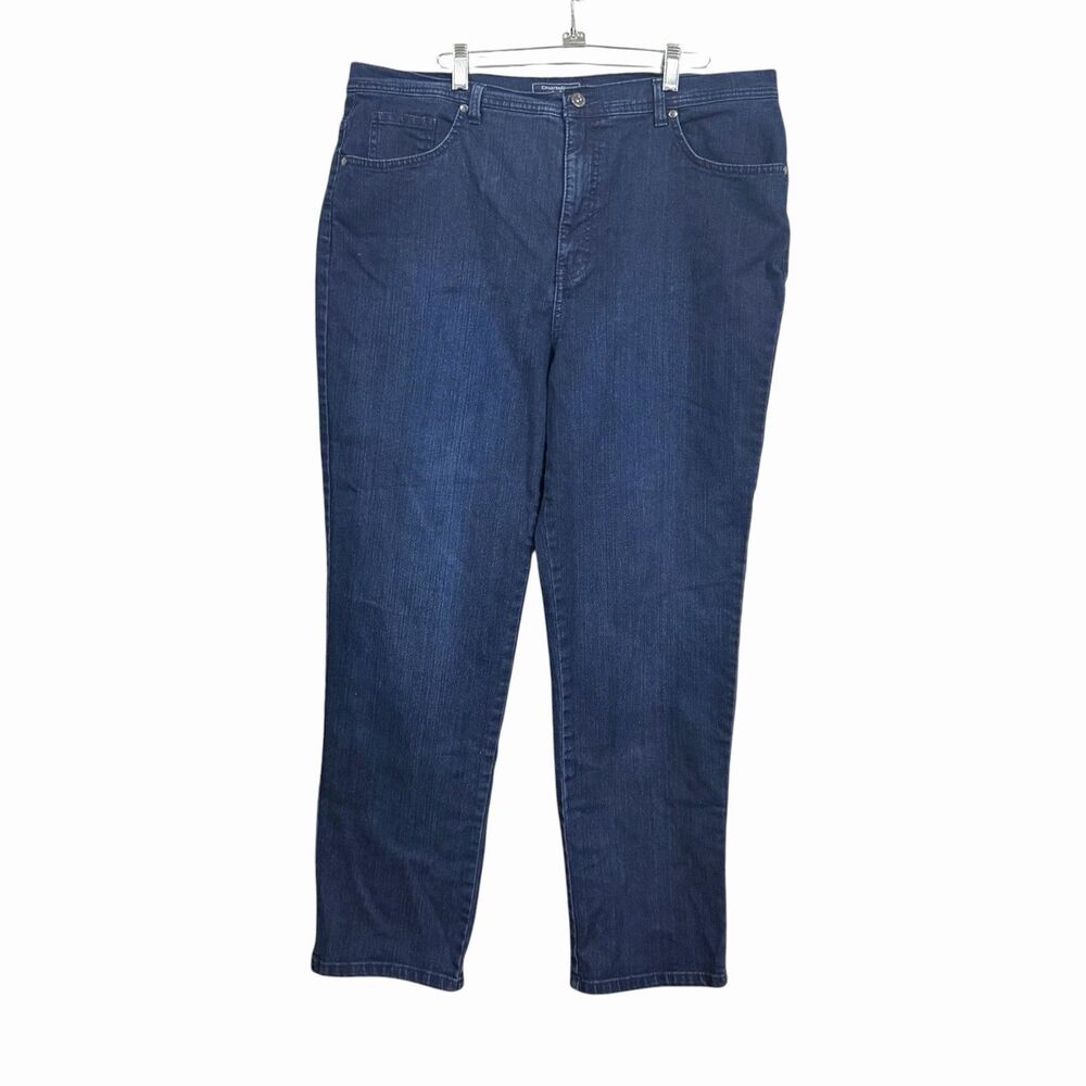 Charter Club Womens 18 Blue Classic Straight Leg Denim Jeans Stretch High Rise